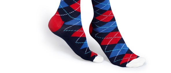 Argyle socks blue