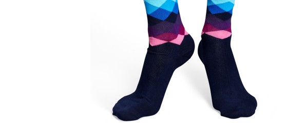 Faded Diamonds socks blue