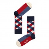 Square socks blue red