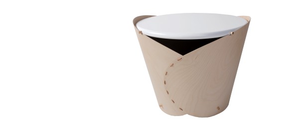 Wrap round side table white