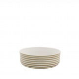 s.b. 23 bowl white brown stripes
