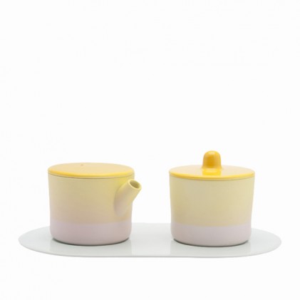 s.b. 33 set milk & sugar light blue pink yellow