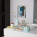 s.b. 49 cup and saucer yellow pink light blue white