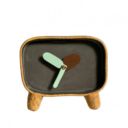 Radio Clock  handmade stoneware