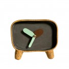 Radio Clock  handmade stoneware