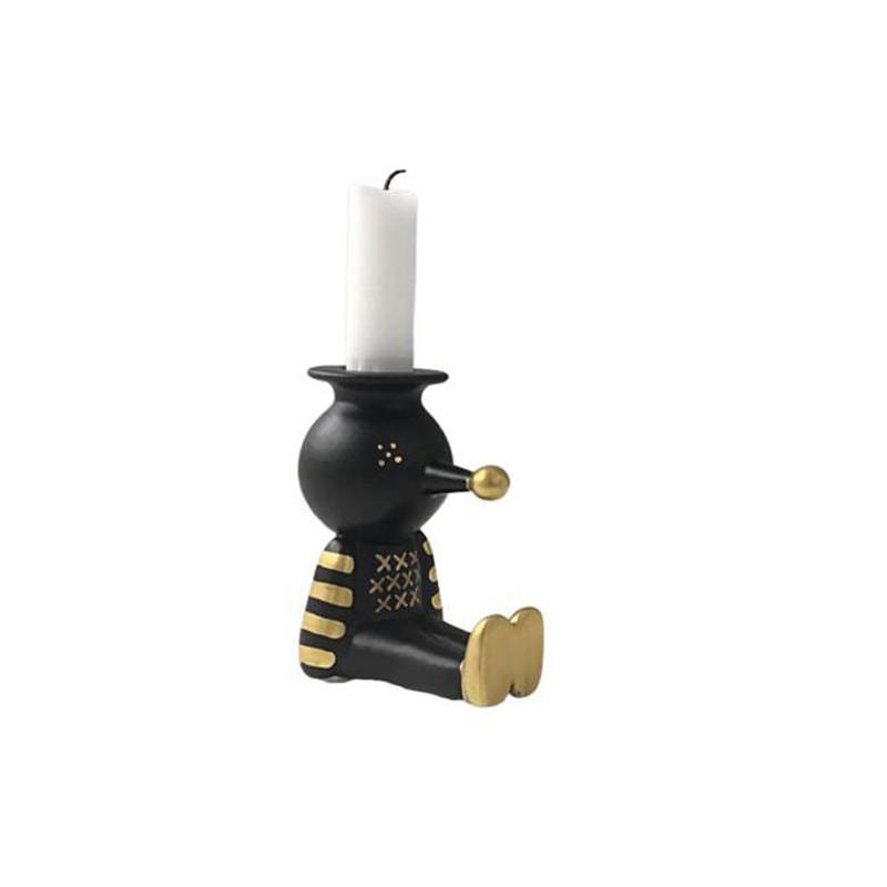 Pinocchietto candle holder black