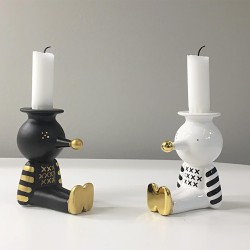 Pinocchietto candle holder black