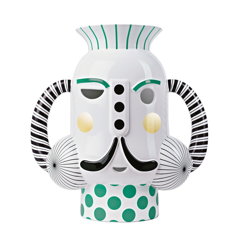 Vase King White Green