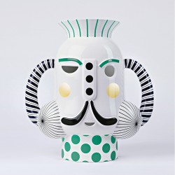 Vase King White Green