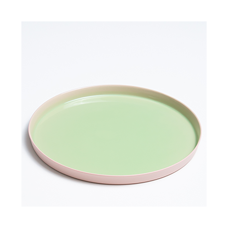 Dinner Plate Soft pink + Lime