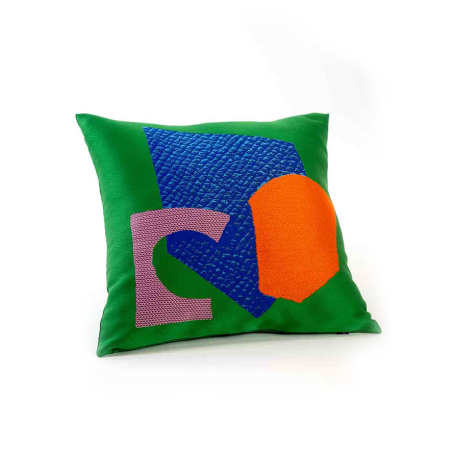 Collage green pillow